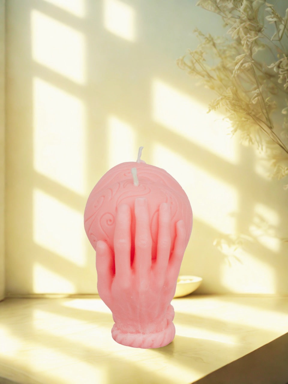 Palm Glow candle side view to make a comparison and check dimensions with side view