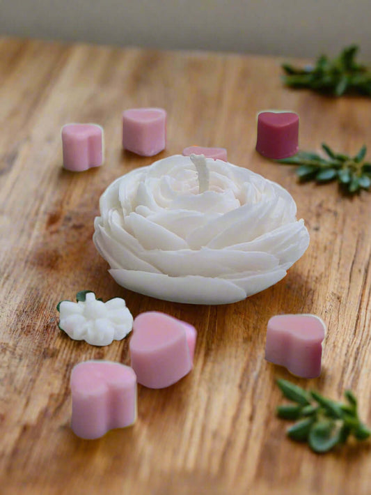 Decorative full-bloom rose candle – Mello Bloom handmade wax flower for styling or personal use